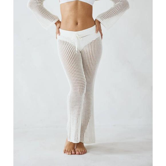 NEW BLANCO BY NATURE eliza crochet pants in ivory - Picture 1 of 4